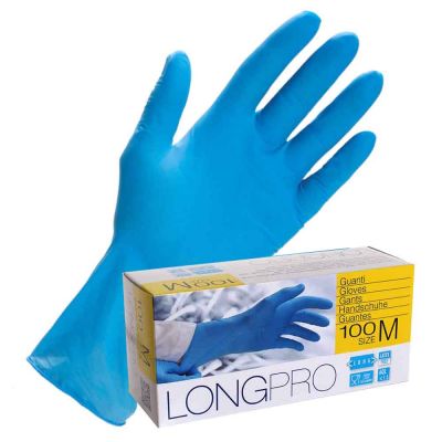 100 Guanti nitrile lunghi Icoguanti Long Pro extra resistenti