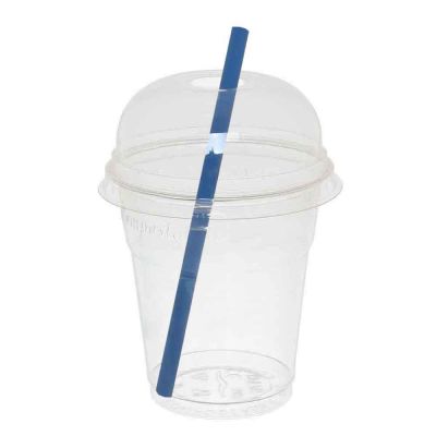 Bicchieri con coperchio a cupola forato compostabili in PLA 200cc