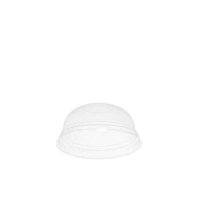 50 Coperchi compostabili a cupola senza foro PLA trasparente Ø7,8 h3,3cm