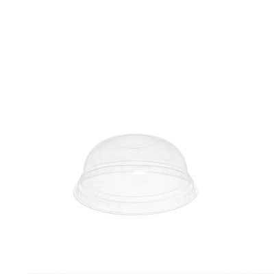 50 Coperchi compostabili a cupola senza foro PLA trasparente Ø8,5 h4,2cm