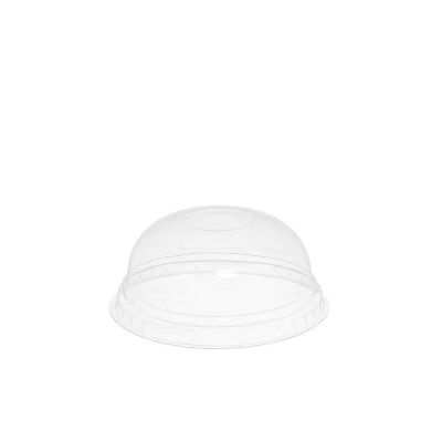 50 Coperchi compostabili a cupola senza foro PLA trasparente Ø9,5 h4,4cm