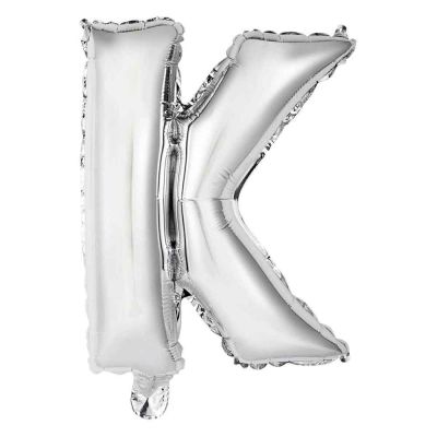 Palloncino Mylar Lettera K Argento Grande 40″ 101 cm