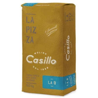 LA 8 Farina di grano tenero tipo 0 per pizza W300 Casillo 12,5 kg