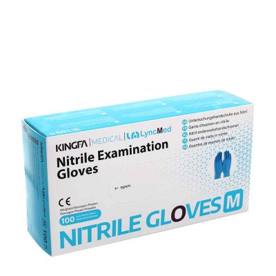 100 Guanti nitrile medicali monouso Kingfa blu taglia M 7-7,5