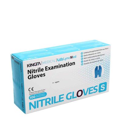 100 Guanti nitrile medicali monouso Kingfa blu taglia S 6 - 6,5