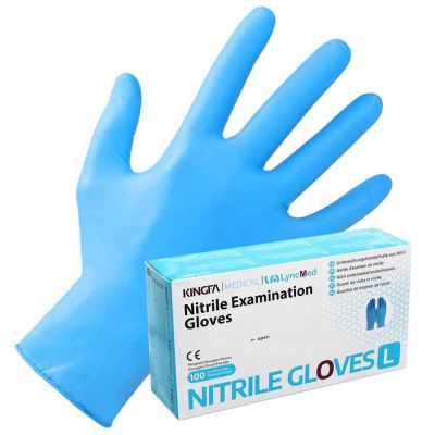 100 Guanti nitrile medicali monouso Kingfa blu