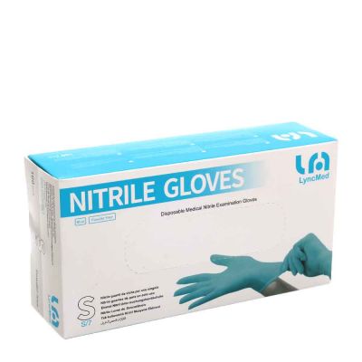 100 Guanti nitrile medicali monouso LyncMed blu S 6-6,5