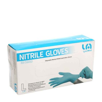 100 Guanti nitrile medicali monouso LyncMed blu taglia L 8-8,5