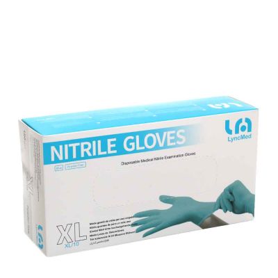 100 Guanti nitrile medicali monouso LyncMed blu taglia XL 9-9,5