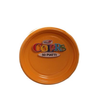 Piatti di plastica colorati per feste DOpla Colors Ø17 mango