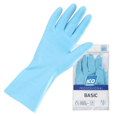 1 Paio guanti da lavoro riutilizzabili in lattice Icoguanti  BASIC blu