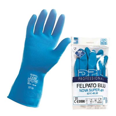 Guanti da lavoro in lattice FELPATO BLU NOVA SUPER 40