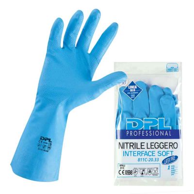 Guanti da lavoro NITRILE LEGGERO blu 