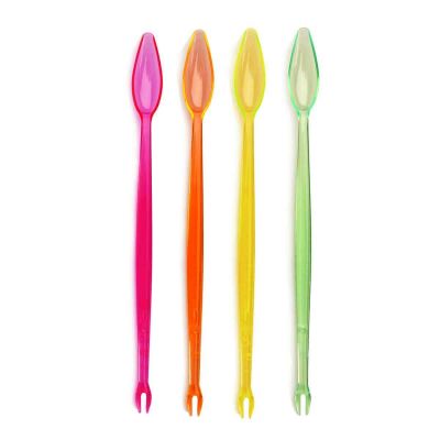 100 Mixer per cocktail a cucchiaio di plastica riutilizzabili colorati lunghi 19 cm