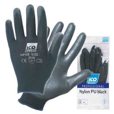 1 Paio guanti da lavoro riutilizzabili in nylon Icoguanti HI-TACT PU black 