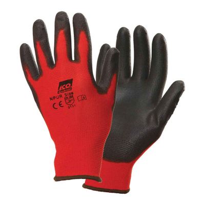 1 Paio guanti da lavoro riutilizzabili in nylon Icoguanti HI-TACT PU RED L 8