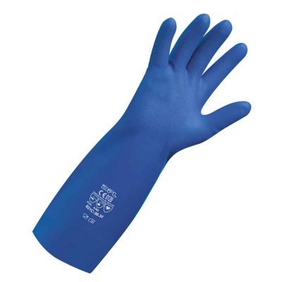 1 Paio guanti da lavoro lunghi riutilizzabili in nitrile Icoguanti NITRILE BLU M 7