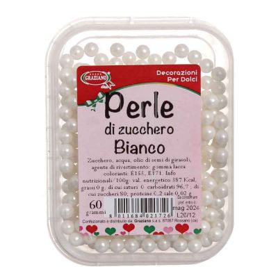 Perle di zucchero bianche per decorazione torte 60 g