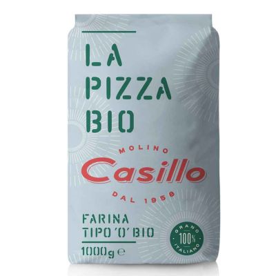 Farina di grano tenero tipo 0 biologica per pizza W260 Casillo 1 kg