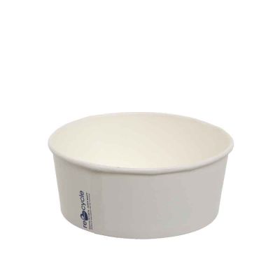 50 Ciotole di carta poke bowl rotonde bianche Ø15 x h 6 cm
