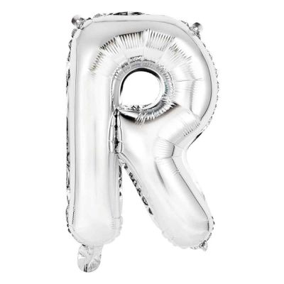 Palloncino Mylar Lettera R Argento Grande 40″ 101 cm