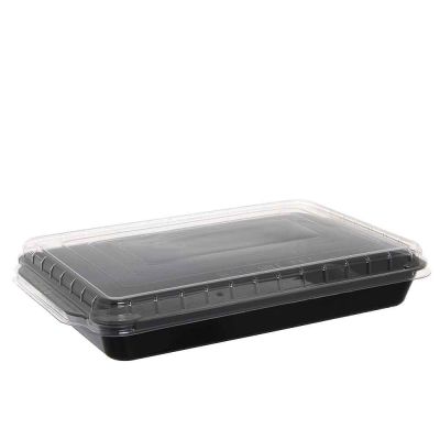 3 Contenitori in plastica per tiramisù neri con coperchio trasparente h1,5cm