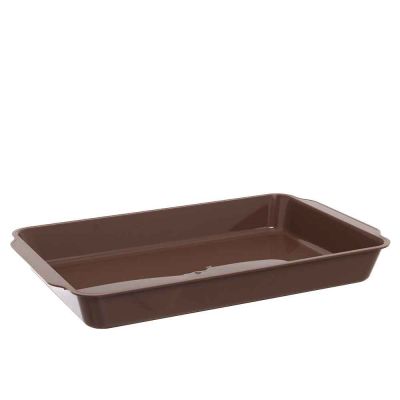 Contenitore per tiramisù in plastica riutilizzabile marrone 36x23,2cm