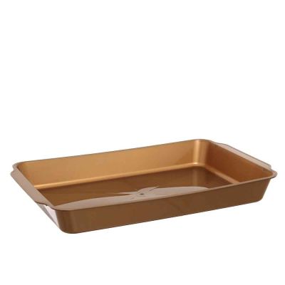 Contenitore per tiramisù in plastica riutilizzabile oro 36x23,2cm