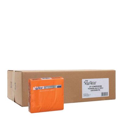 Cartone 1350 Tovaglioli di carta colorati arancioni 2 veli 33x33 cm Astor