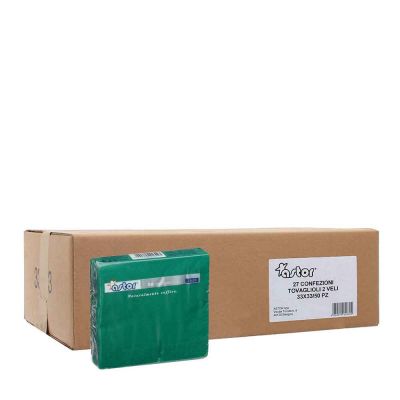 Cartone 1350 Tovaglioli di carta colorati verdi 2 veli 33x33 cm Astor