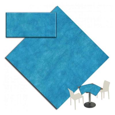 25 Tovaglie tessuto non tessuto coprimacchia in TNT 140x140 cm azzurro