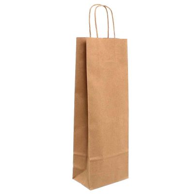 250 Shopper buste in carta avana per bottiglie 14x8 h38,5 cm