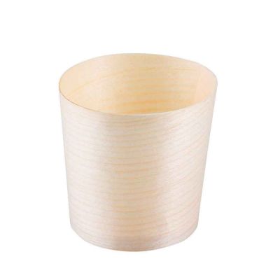 Vaschette bicchierini di legno in foglia di pino h 5,5 x Ø 6 cm