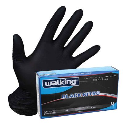 100 Guanti monouso neri in nitrile Walking Black Nitro