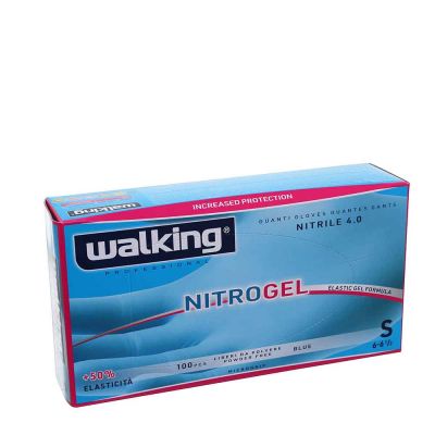 Confezione 100 Guanti monouso in nitrile Walking Nitrogel taglia S 6-6,5