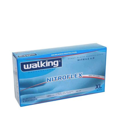 100 Guanti monouso in nitrile Walking Nitroflex taglia XL 9-9,5