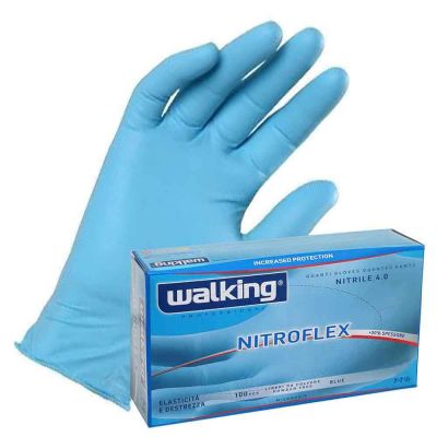 100 Guanti monouso in nitrile Walking Nitroflex taglia XL 9-9,5