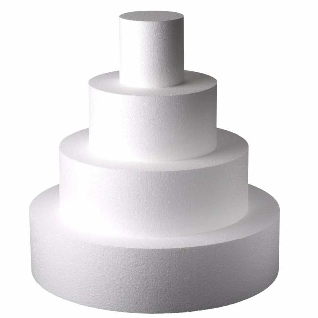 Base rotonda in polistirolo bianco Decora altezza 10 cm varie misure di diametro