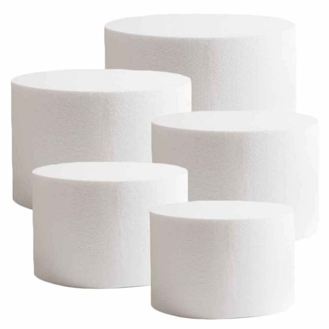 Basi rotonde in polistirolo bianco alte 20 cm