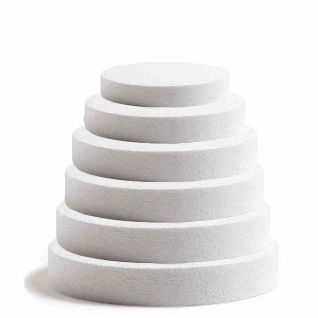 Base rotonda in polistirolo bianco alta 5 cm