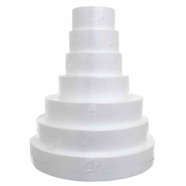 Base rotonda in polistirolo bianco alta 7,5 cm