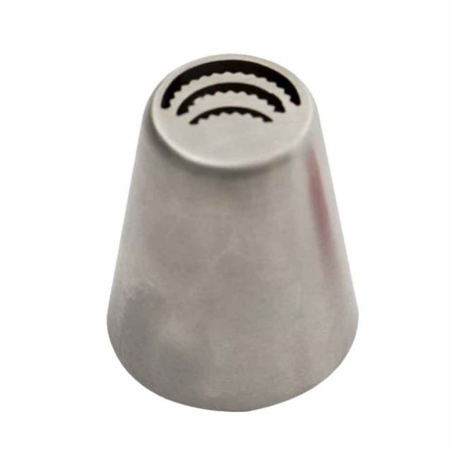 Beccuccio cornetto Triplo Petalo Frastagliato 6 in acciaio Ø3,7 x 4 cm