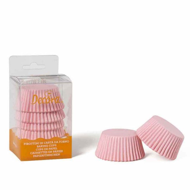 Confezione da 75 pirottini in carta forno rosa Decora