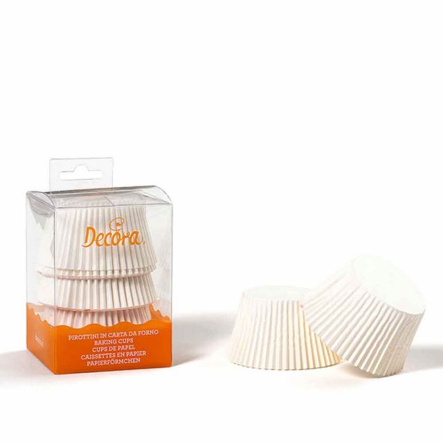 Confezione da 60 pirottini bianchi Decora
