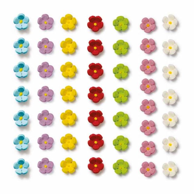 30 Decorazioni fiorellini piccoli celesti in zucchero Decora