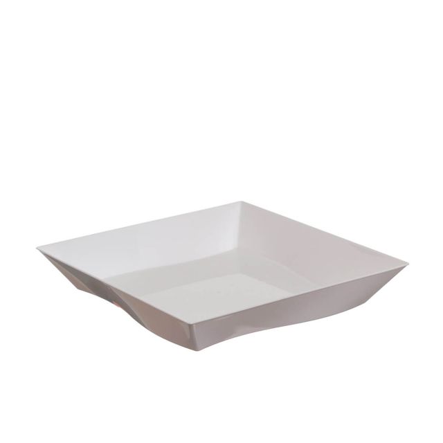 Piatti di plastica rigida quadrati eleganti Vanity 16x16cm - bianco