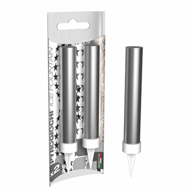 Candele fontane pirotecniche per torte Pyrogiochi Ice argento