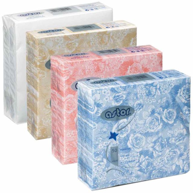 50 Tovaglioli in tessuto di cellulosa airlaid 40x40 cm