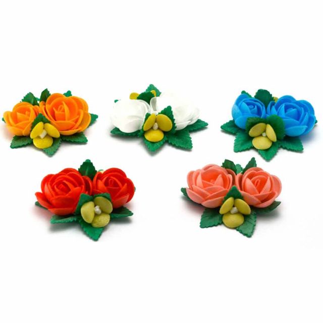 Bouquet di cialda fiori di ostia colorati per decorazione torte