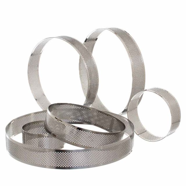 Stampo a fascia tondo microforato anello in acciaio inox h 3,5 cm Decora